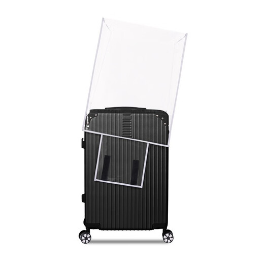 Tribu jungle nouveau cover de tronc étanche du sac de canard de voyage de voyage épaissie de chariot épaissis de chariot à usure à l'usure couverture de poussière PVC boîtier transparent transparent transparent à bords noirs sans emballage 24 pouces