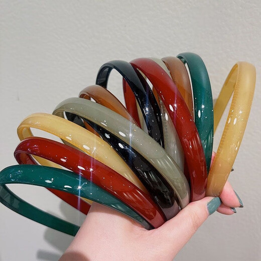 Suyi embroidery Korean acrylic 2024 new jelly hairband with teeth plastic anti-slip hair wash face headband hairpin female headwear yellow