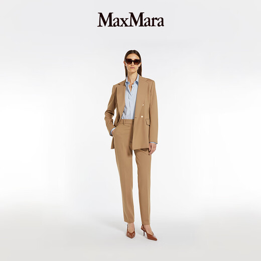 
MaxMara [Zhenxuan Huixiang] Spring and summer women's double-breasted knitted jacket jacket 6911014106 camel 40