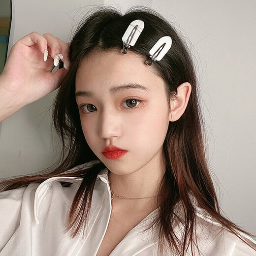 杰唯伊无痕发夹女前额边夹碎发神器夹子头饰卡子侧边发夹子刘海一字夹 BH-FJ41随机1对（颜色不指定）