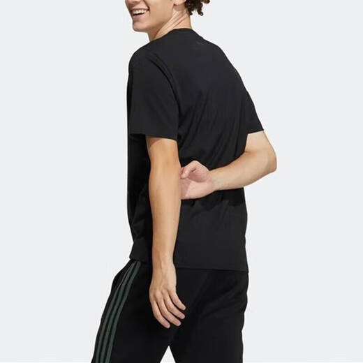 阿迪达斯（adidas）官方舰店短袖T恤男 新款neo运动服男体恤宽松圆领透气休闲上衣 GP4867 黑色 XS