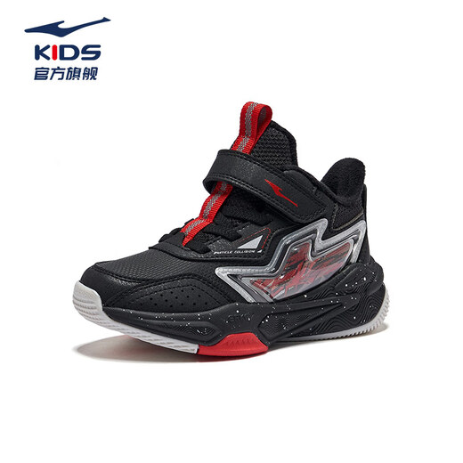 Hongxing Erke (ERKE) children's shoes, boys and girls, cotton-lined basketball shoes, children's warm cotton shoes, black/red 30