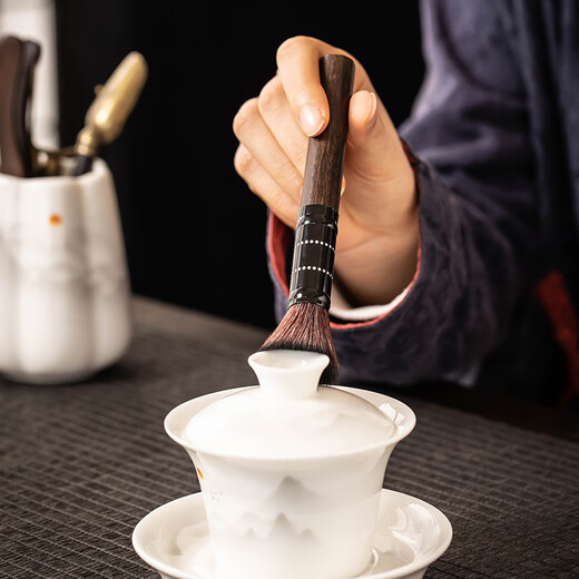 Porcelain brand tea set Jade Porcelain Tea Ceremony Six Gentlemen Household Tea Set Accessories Tea Spoon Tea Clamp Tea Needle Pot Pen Tea Cylinder Set Suet Fat Jade Porcelain <The Rising Sun> Six Gentlemen Tea Ceremony