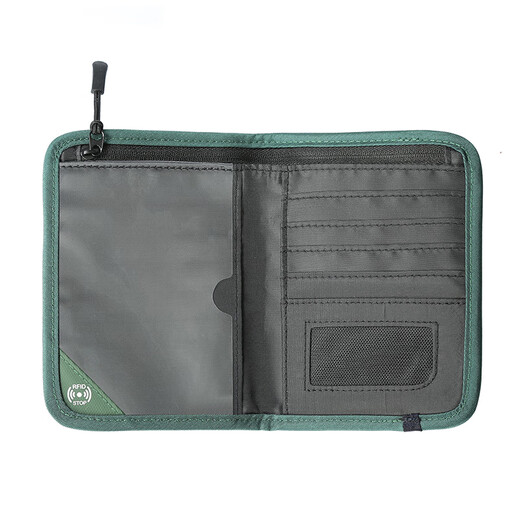 Bonayun Travel Document Pack Passport Pack Rfid Anti-theft Pincel portátil Packing de boletos cortos Verdes
