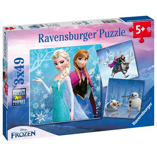 睿思（Ravensburger）冰雪奇缘儿童拼图3合1 3x49片 男孩女孩生日礼物