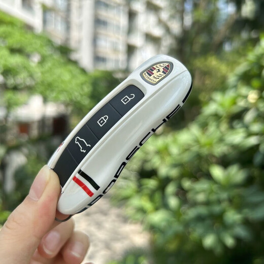 猎猫适用保时捷钥匙壳新卡宴718macan帕拉梅拉taycan911插入式钥匙套 A款赛道款【白色】单壳