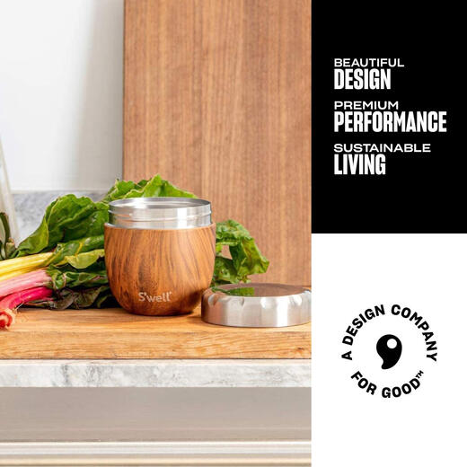 S well stainless steel insulated lunch box with liner, microwave heating, student lunch box, teak 636ml