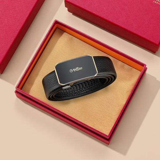 Goldlion belt men's business casual first-layer cowhide automatic buckle inner buckle trouser belt gift box New Year gift giving