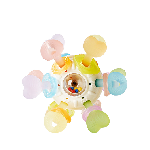 Boboduck small month old teether baby molar stick baby silicone bite Loco chew comfort toy 0-6 months Atomic Ball Strawberry 1 pack