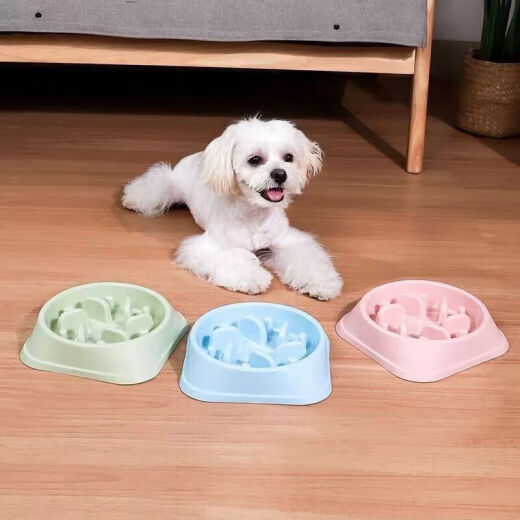 Youfan cute dog slow food bowl, slow food to prevent raw swallowing, anti-choking bowl, pet bowl, large and medium-sized dog bowl, green