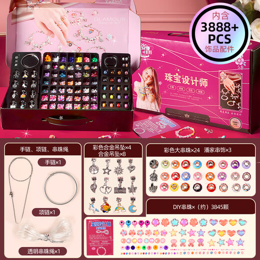Eve Stone Special Girl Like You Kinderspielzeug Mädchen Armband Perlen Geschenkbox Geburtstag Geschenk 7-14-jähriges Mädchen DIY Juwelierschachtel Little Girl 3-6 Pandora Perlen Geschenkbox (3888pcs+) 2025 Valentinstag Geschenk Mädchen und Mädchen Mädchen und Mädchen