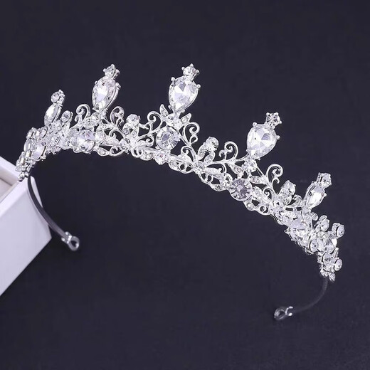 Beautifully made crown tiara princess rhinestone hair accessories women's crown wedding dress accessories bridal headband birthday eighteenth party crown silver