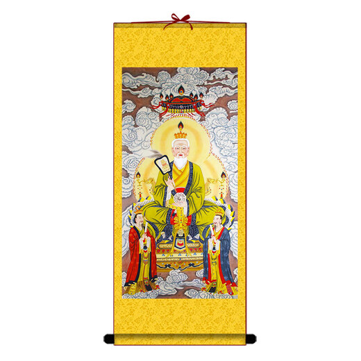 太上老君画像挂画 太上老君画像道德天尊挂画9737 太上老君01 30X80 默认明黄色