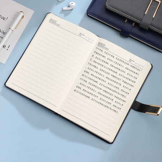 Xihe (XIHE) Magnetic button notebook customizable logo simple A5 high-end business office stationery notepad work conference student record book A5-826 black 200 pages [magnetic button] [single package]