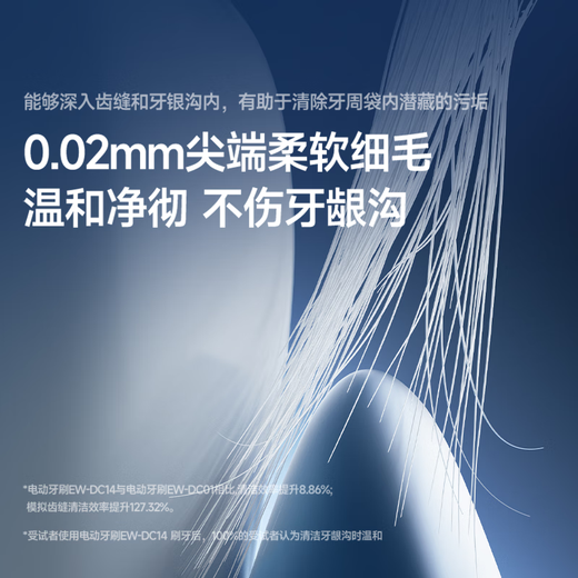 松下（Panasonic）电动牙刷深度清洁敏感牙龈去渍护龈智能压力感应3种洁齿模式生日七夕情人节礼物送男女友DC14蓝