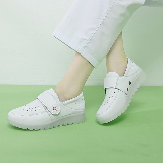 Song Meilin nurse's special work clothes female nurse shoes soft sole 2024 flat comfortable breathable thick sole increased non-slip white summer white-p60135