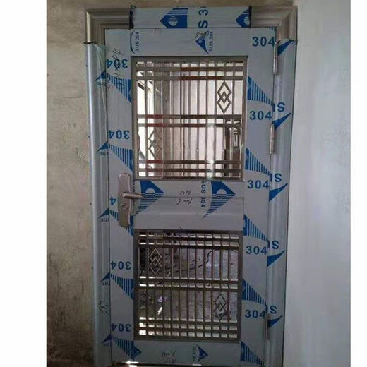 Qinkai изготовленная по индивидуальному заказу полустеклянная полноволновая защитная дверь из нержавеющей стали, дверь из нержавеющей стали 304, вход из белой стали, одна дверь, вентиляционная дверь, утолщенная дверь 860 * 2050, 304 утолщенная