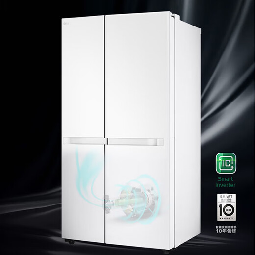 Réfrigérateur à double porte lg664 litre, conversion de fréquence sans givre refroidi par air, économe en énergie ultra-mince intégrée, congélation et réfrigération de conversion de fréquence de grande capacité ménage