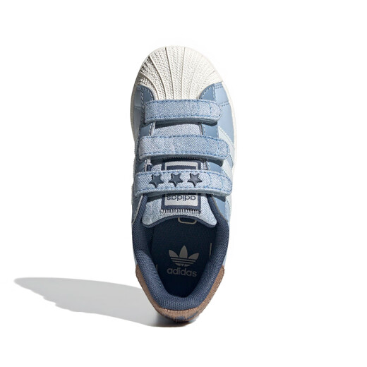 阿迪达斯 （adidas）童鞋24秋女童板鞋三叶草牛仔拼接贝壳头小白鞋小童运动鞋IH3291 IH3291 28 码/10k/脚长16.5cm