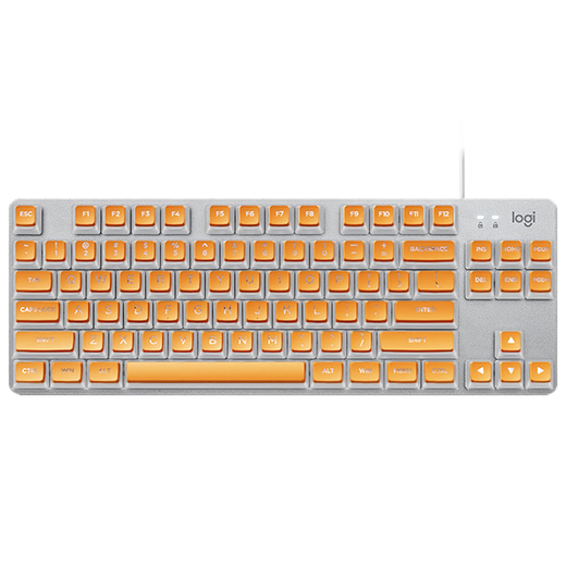 罗技（Logitech）K835有线机械键盘游戏电竞键盘84键电脑办公键盘个性pbt键帽送男友 K835冰橙键帽版 单光 红轴
