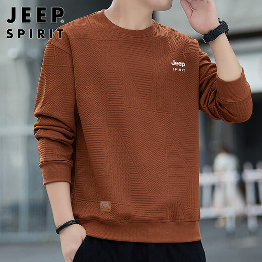 JEEP SPIRIT Jeep sweatshirt men's waffle autumn and winter long-sleeved T-shirt men's casual loose men's fashion brand top clothes
