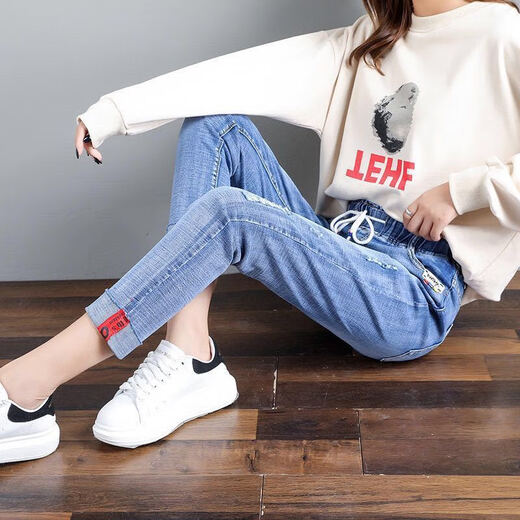 Shukaren Cropped Jeans für Frauen Frühlings- und Sommer-Dünnstil 2025 Neues loser Schlank
