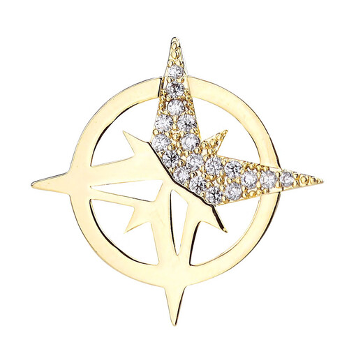 Feiyu Hexagram Brooch Men's Suit Bouquet Small Collar Pin Shirt Collar Button Ins Trendy Personalized Badge Button Xongzhen Gold