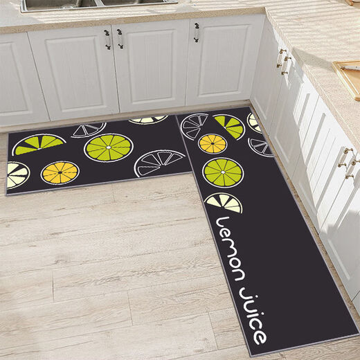 Xuxian kitchen floor mats, oil-proof, non-slip, water-absorbent and dirt-resistant floor mats, cartoon strip carpets, household floor mats, kitchen 6 50*80+50*200 (set)