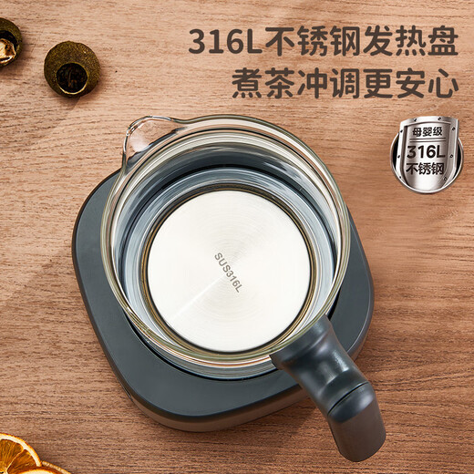 CHIGO tea boiler health pot household 1.3L glass insulation small kettle electric kettle multifunctional constant temperature flower teapot black tea teapot 1.3L equipped with steaming double network 316L stainless steel / open lid to receive water