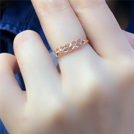 DL 1998 Fat Donglai same style purple gold ring gold-plated Russian 14K color gold hollow simple temperament rose gold adjustable hollow ring (opening adjustable)