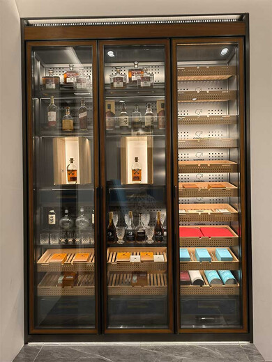 Double small modern stainless steel constant temperature red wine cabinet custom white wine display cabinet cigar cabinet commercial villa wine cellar bronze stainless steel inner shelf