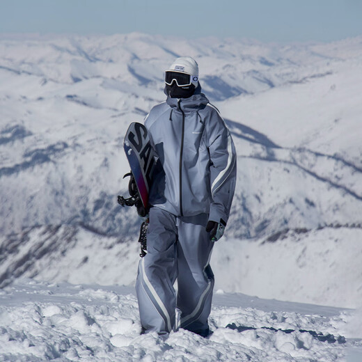 Dook Snow24 Neuer Winterski-Anzug Hartschale Schneeanzug Männer und Frauen setzen winddichte wasserdichte und doppelte Brettmänner und Frauen gleicher Stil grauer Anzug (Männer und Frauen gleicher Stil) M (120-140jin [Jin gleich 0,5 kg])