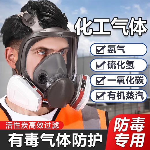 Gas mask, full face mask, toxic gas protection, carbon dioxide polishing, carbon monoxide chemical gas dust protection, industrial dust spray paint special poisoning, fire escape, household dust gas mask mask set + 20 pieces of filter cotton set