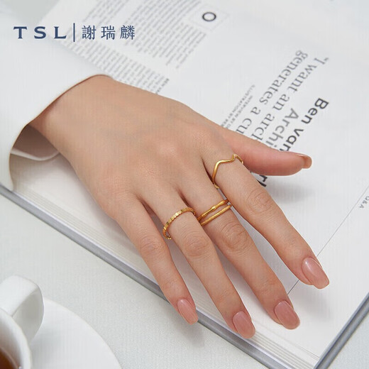 Xie Ruilin (TSL) gold ring 5G craft honeycomb ring ring YS507 15 rings (about 1.7g)