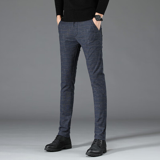 Hongkong König Ama Hosen Herren High-End-Casual Hosen Herren schlanker und vielseitiger gerade Hosen trendy und elastisches Geschäft Herren Sporthosen 688 Blau reguläre 32 Größen [2 Fuß 5 / geeignet für 140-150jin [Jin gleich 0,5 kg]]