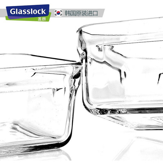 Glasslock韩国进口耐热钢化玻璃保鲜盒微波炉加热饭盒学生便当盒 圆350ml*2+圆高690ml微波款+包