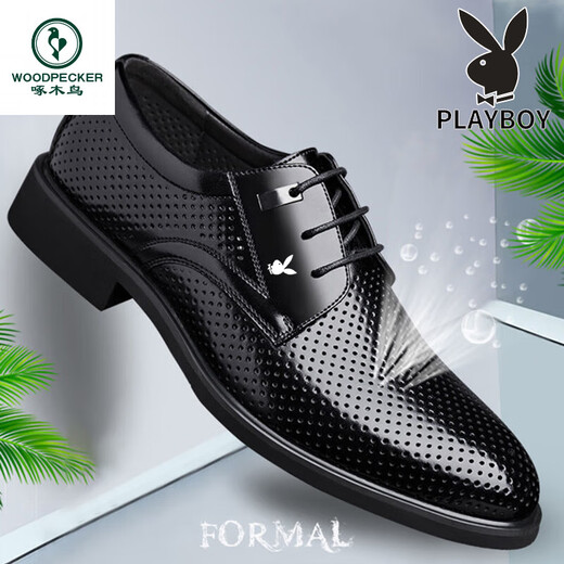 Spechtsandalen Lederschuhe Sommer hohl Lederschuhe Herren atmungsaktive Innere erhöhte formelle Lederschuhe Herrengeschäft Casual Hole Schuhe Schwarz 9928 Sommer Hollow Flat Ferse Style 37