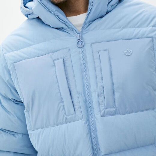 阿迪达斯 （adidas） 三叶草羽绒服男士冬季新款户外运动服保暖休闲连帽棉衣夹克 H13565天蓝色 XS