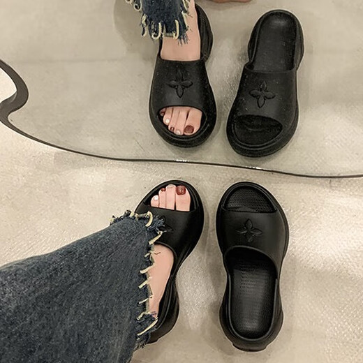 Phoenix usa zapatillas de suela gruesa para mujeres para el verano 2024 nuevas tendencia de moda de flores cruzadas de alta altura Sandalias de tacón alto 37-38