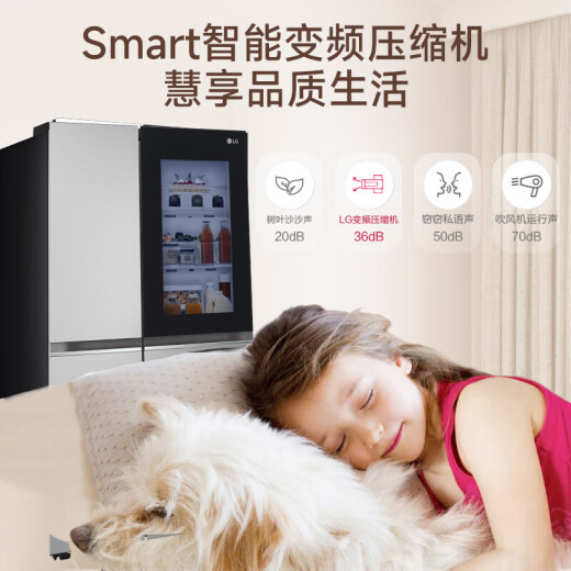 
LG 655 liter large air-cooled frost-free frequency converter fridge fuse door fridge panoramic perspective window Fine storage S653MPY33D