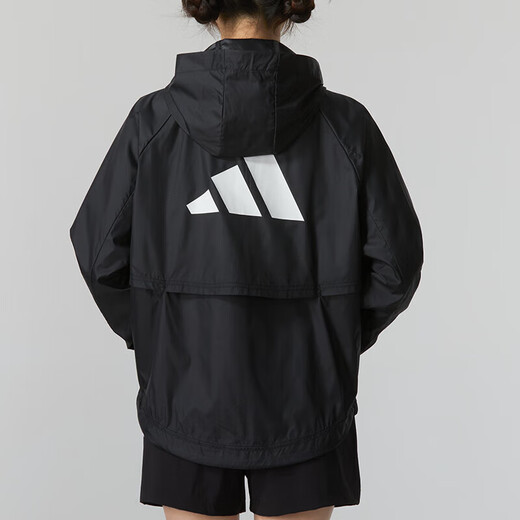 Adidas Women's Sports Set 25 Spring Morning Exercise Night Run Fitness Training Woven Hooded Jacket Jacket Tie Foot Trousers IS8036+DY8696 M