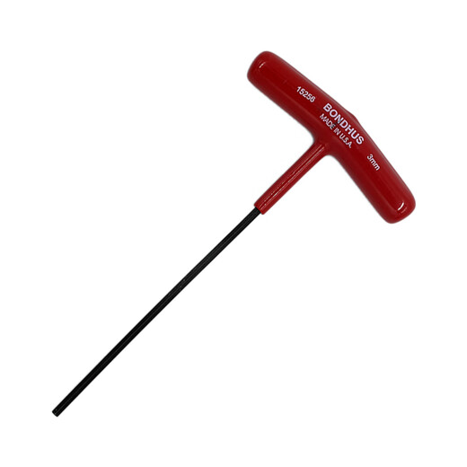 Bondhus Original American Borton T-förmiger hexagonaler Schraubenschlüssel T-Handle Innen hexagonal importierte Hardware-Tools T-förmige Schraubenschlüssel hexagonal Kantenmetrik flacher Kopf 3mm Länge 152 mm (15256)