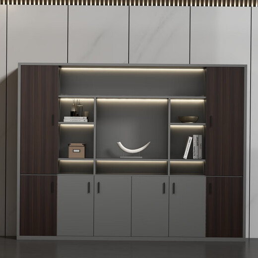 European wooden simple light luxury boss office desk and chair combination simple modern president desk supervisor desk leader office computer desk black walnut + iron gray 2.4 meters boss table + boss chair