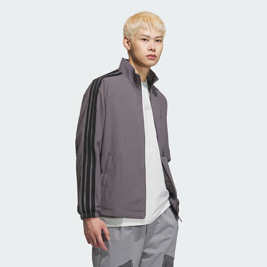 Adidas Herrenkleidung 2025 Frühling neuer Sportbekleidung gewebt atmungsaktiven Standkragen Herrenjacke KC3893 2xl