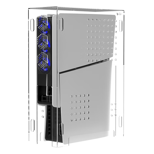 Convient pour le couvercle de poussière Slim PS5, matériau acrylique à haute perméabilité, radiateur compatible à poussière, couverture de poussière PS5Slim Version verticale-L967