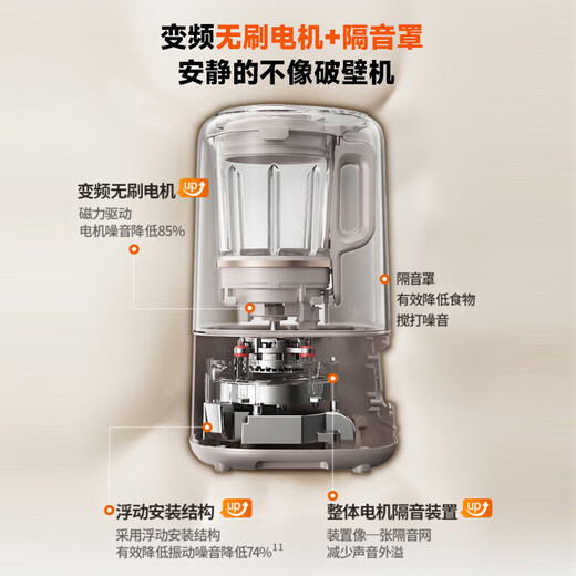 九阳（Joyoung）破壁机变频无刷电机多重降噪触控彩屏1.5L大容量家用榨汁机豆浆机多功能搅拌机 B699 轻音低至39分贝