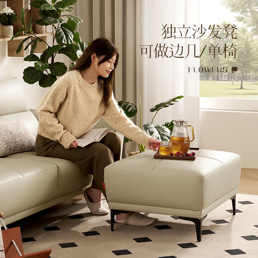 Muebles para el hogar Gujia (Kuka) Luz moderna de cuero de lujo de cuero pequeño capa superior de caza de vacas muebles de sala de estar 1105 1227 en blanco suave gran asiento de cuatro personas 3.58m