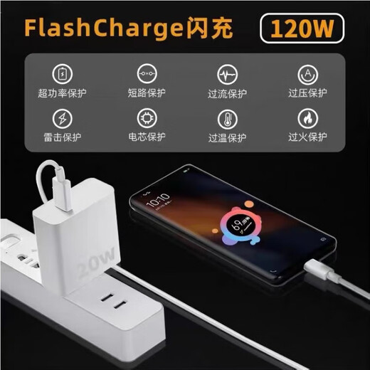 Tuzhou 120w data cable suitable for VIVO/IQOO7 data cable super flash charge iqoo8/9/pro charging cable iqoo10 fast charging cable 6a double type-C extended mobile phone double head double C port single 1m