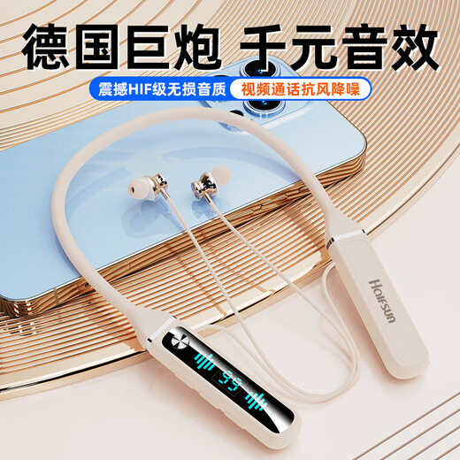 影巨人无线蓝牙耳机挂脖式续航运动K歌华为OPPOvivo苹果通用 时尚黑低配【待机688时】普通音 超大容量+可K歌+通话降噪+闪充