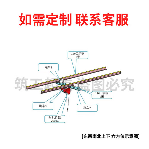 Mini electric hoist household 220v small crane with sports car butchering track. 0.5/1 ton aerial crane high-end PA1000 12 meters one ton 6 wheels
